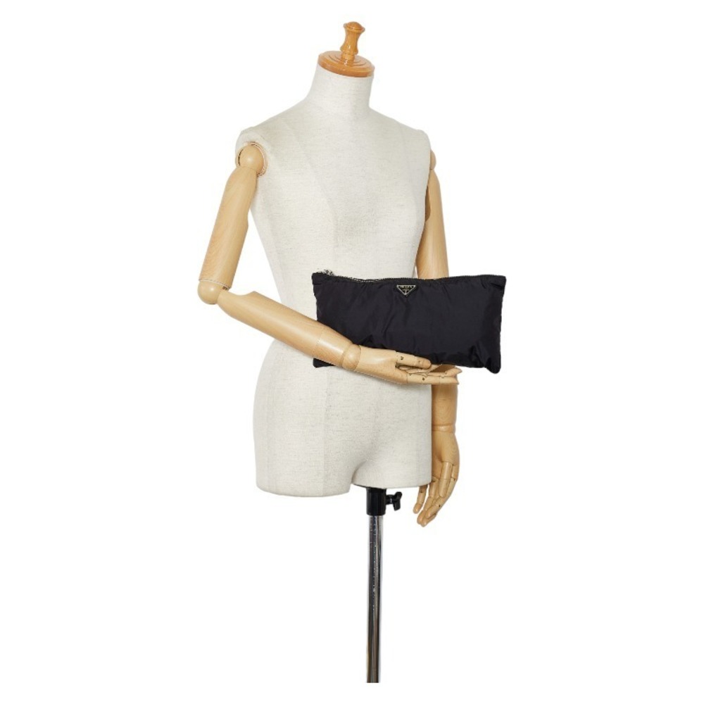 Prada Triangular Plate Pouch Black Nylon - image 8